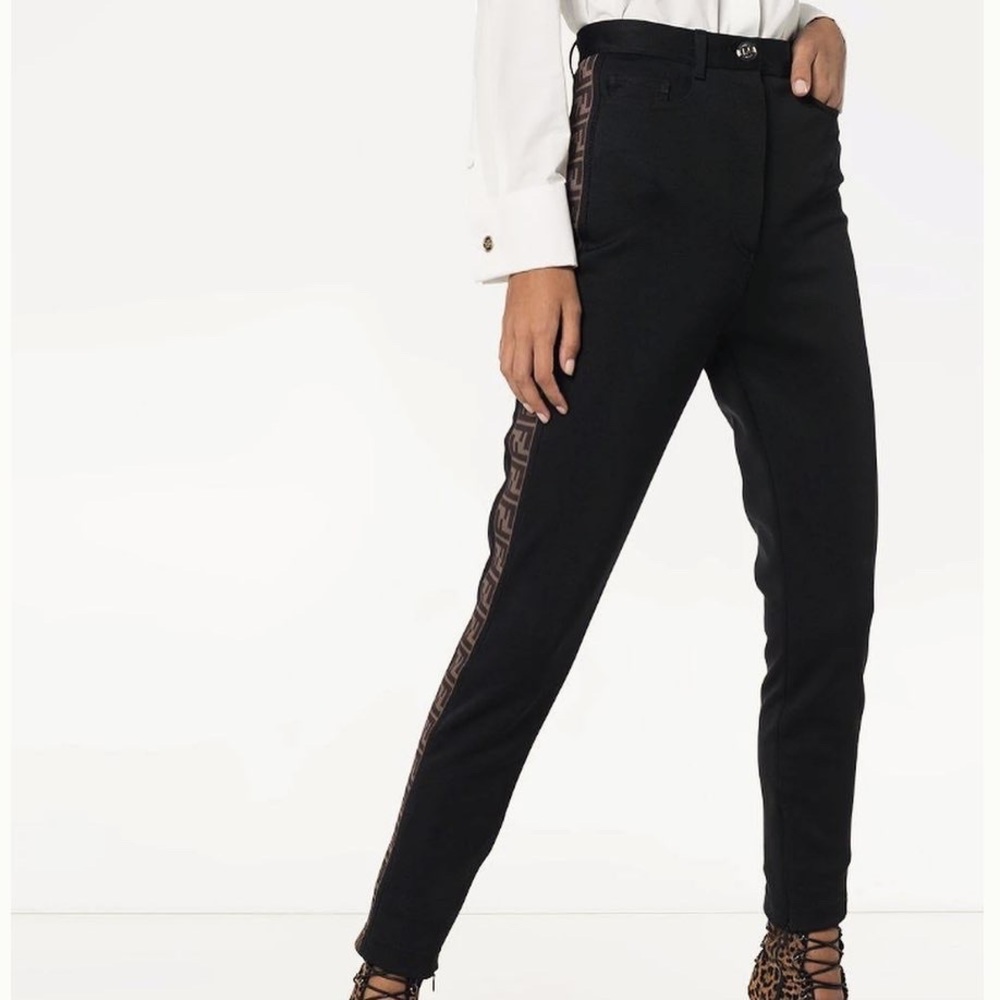 ❌SOLD❌ FENDI Pants With Logo Stripe Down Leg 44 - Picture 2 of 5